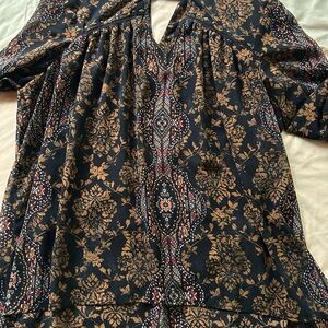 Knox Rose Black and Brown Relaxed Cut Out Blouse